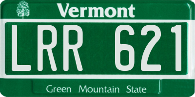 VT license plate LRR621