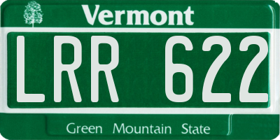 VT license plate LRR622