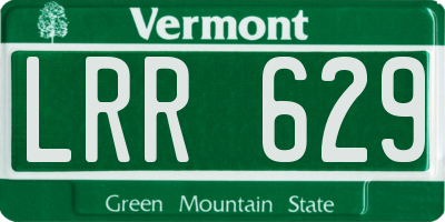 VT license plate LRR629