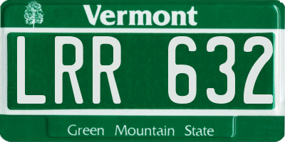 VT license plate LRR632