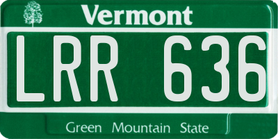 VT license plate LRR636