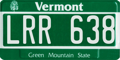 VT license plate LRR638