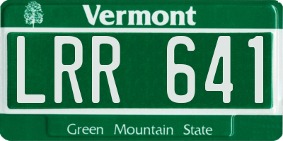 VT license plate LRR641