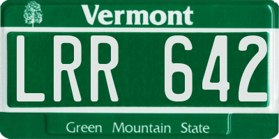 VT license plate LRR642