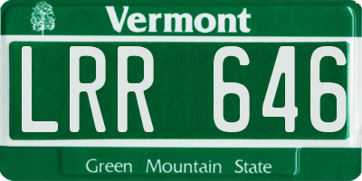VT license plate LRR646