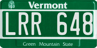 VT license plate LRR648