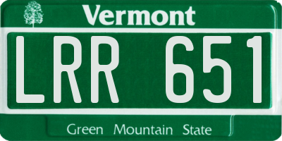 VT license plate LRR651