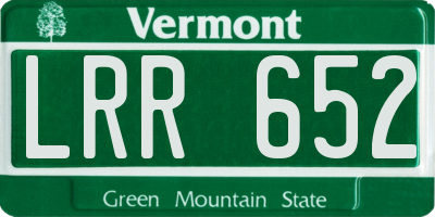 VT license plate LRR652
