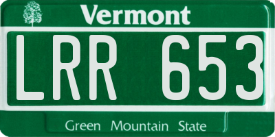 VT license plate LRR653
