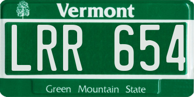 VT license plate LRR654