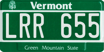 VT license plate LRR655