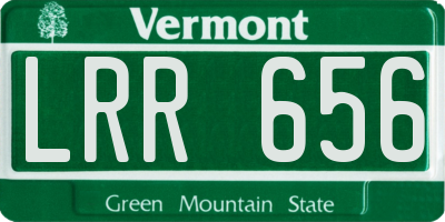 VT license plate LRR656