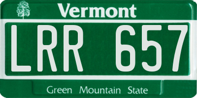 VT license plate LRR657
