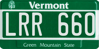 VT license plate LRR660
