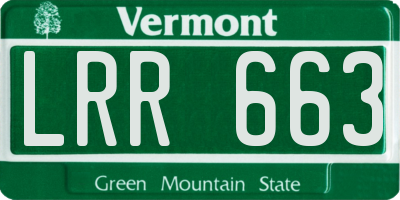 VT license plate LRR663