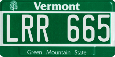VT license plate LRR665