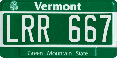 VT license plate LRR667