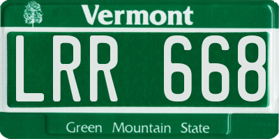 VT license plate LRR668
