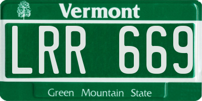VT license plate LRR669