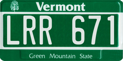 VT license plate LRR671