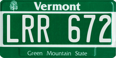 VT license plate LRR672