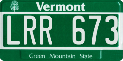 VT license plate LRR673