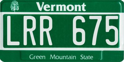 VT license plate LRR675