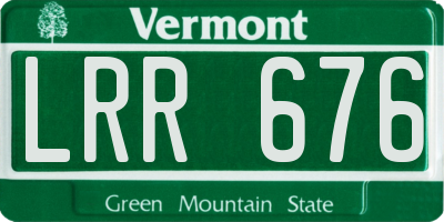 VT license plate LRR676