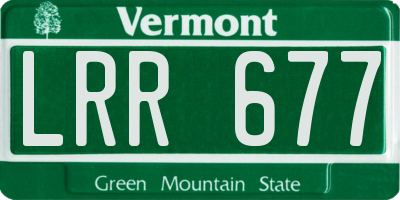 VT license plate LRR677