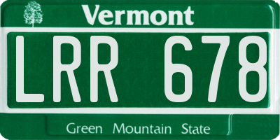 VT license plate LRR678
