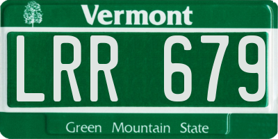 VT license plate LRR679