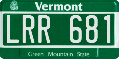 VT license plate LRR681