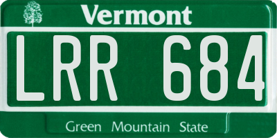 VT license plate LRR684