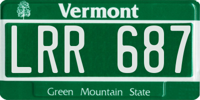 VT license plate LRR687