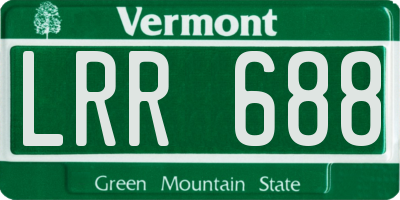 VT license plate LRR688