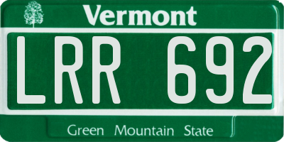 VT license plate LRR692