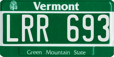 VT license plate LRR693