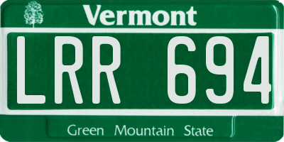 VT license plate LRR694