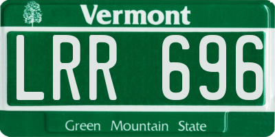 VT license plate LRR696