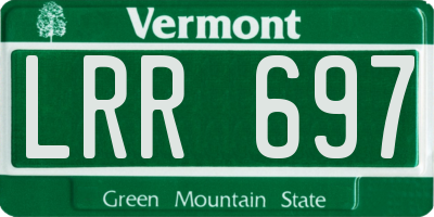 VT license plate LRR697