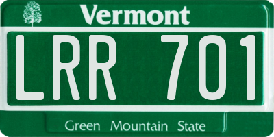 VT license plate LRR701