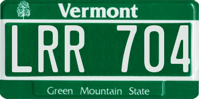 VT license plate LRR704
