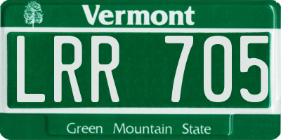 VT license plate LRR705