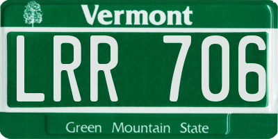 VT license plate LRR706