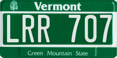 VT license plate LRR707