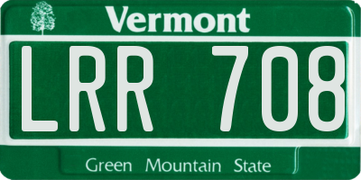 VT license plate LRR708