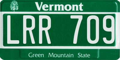 VT license plate LRR709