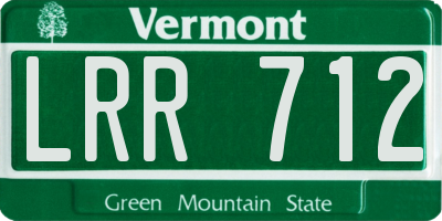 VT license plate LRR712