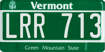 VT license plate LRR713