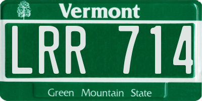 VT license plate LRR714